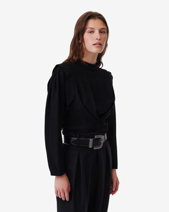 JOANA PLEATED TOP WITH REAR CUT-OUT