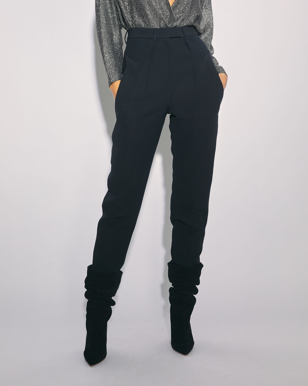 STOFF HIGH WAIST WOOL TROUSERS image number null