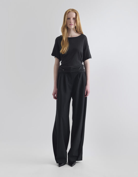 OPEN-BACK LINEN T-SHIRT