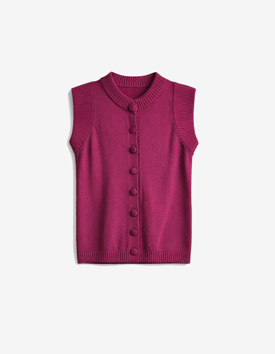 SLEEVELESS CARDIGAN