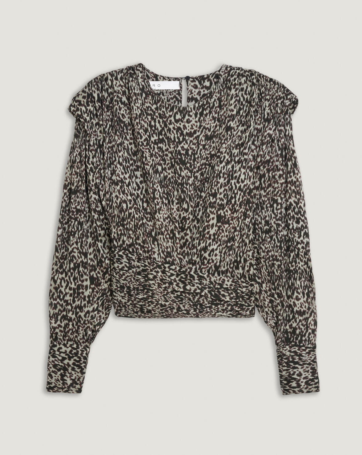 RUSKO STRONG SHOULDER LEOPARD TOP image number null