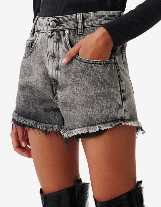 RAW EDGE DENIM SHORTS