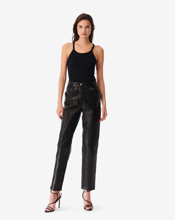 PANTALON DROIT EN CUIR HAZEL