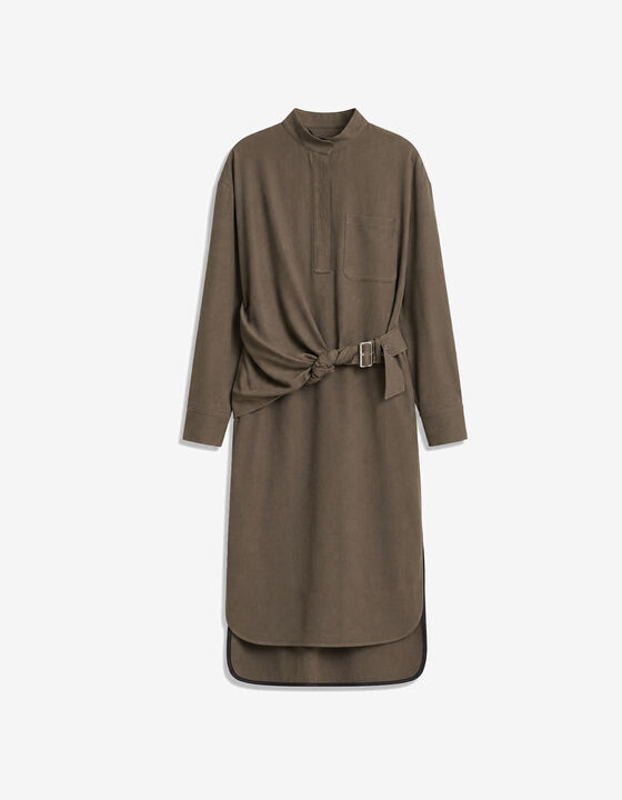 MIDI DRESS WITH A MAO COLLAR