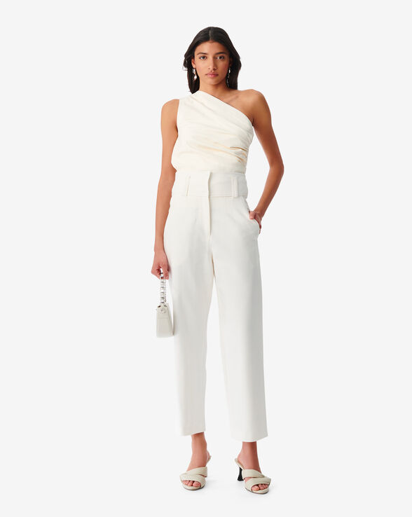 OLANIE HIGH WAISTED BELTED TROUSERS