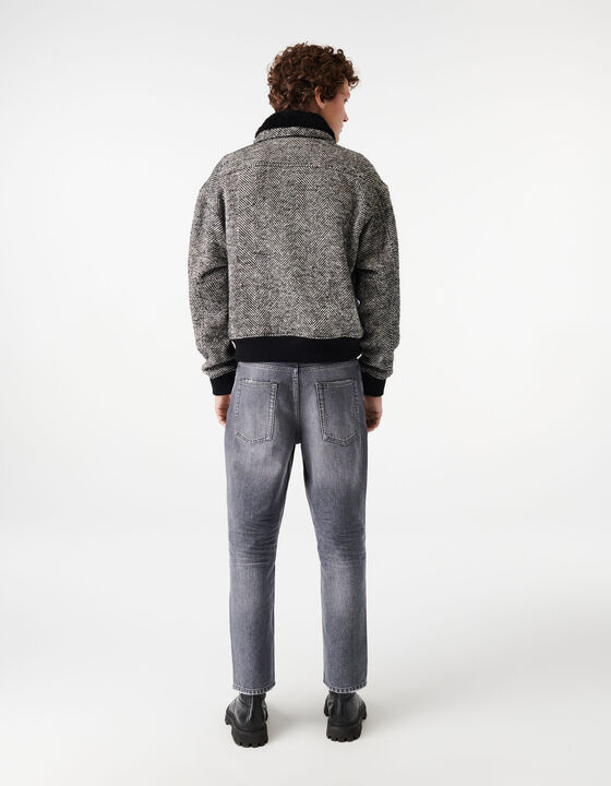 HERRINGBONE AVIATOR JACKET