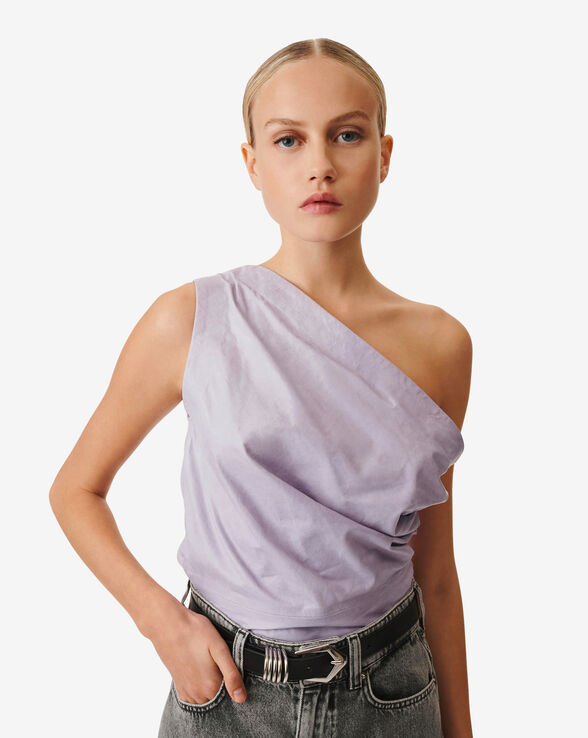 TOP ASYMÉTRIQUE EN CUIR OANA