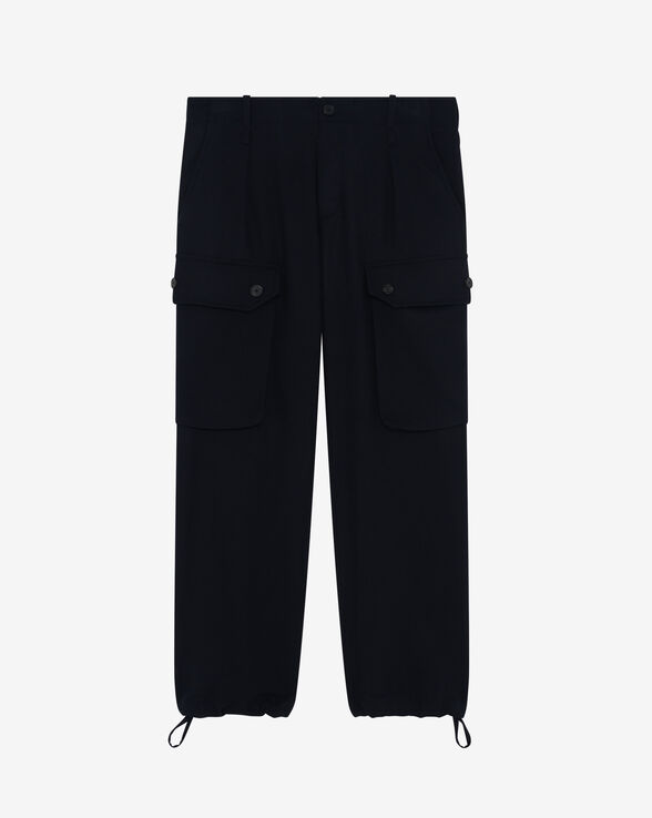 HASSAN BELTED WOOL PANTS