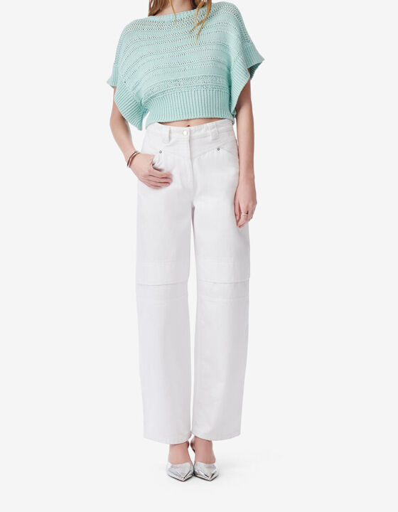 RUFFLED SLEEVELESS SWEATER