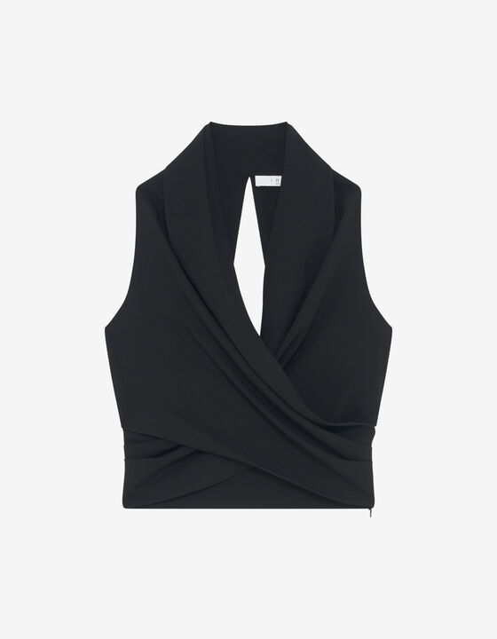 DRAPED SATIN CREPE TOP