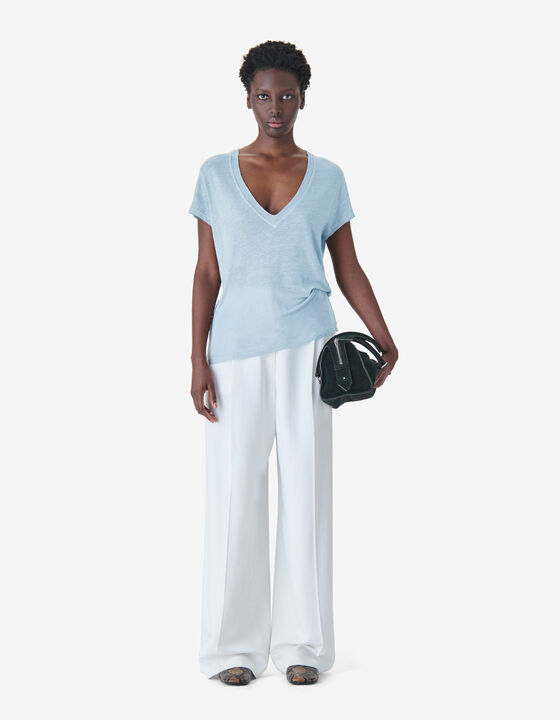 V-NECK LINEN T-SHIRT