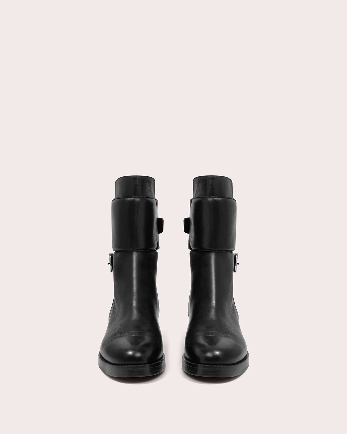 soft black leather booties