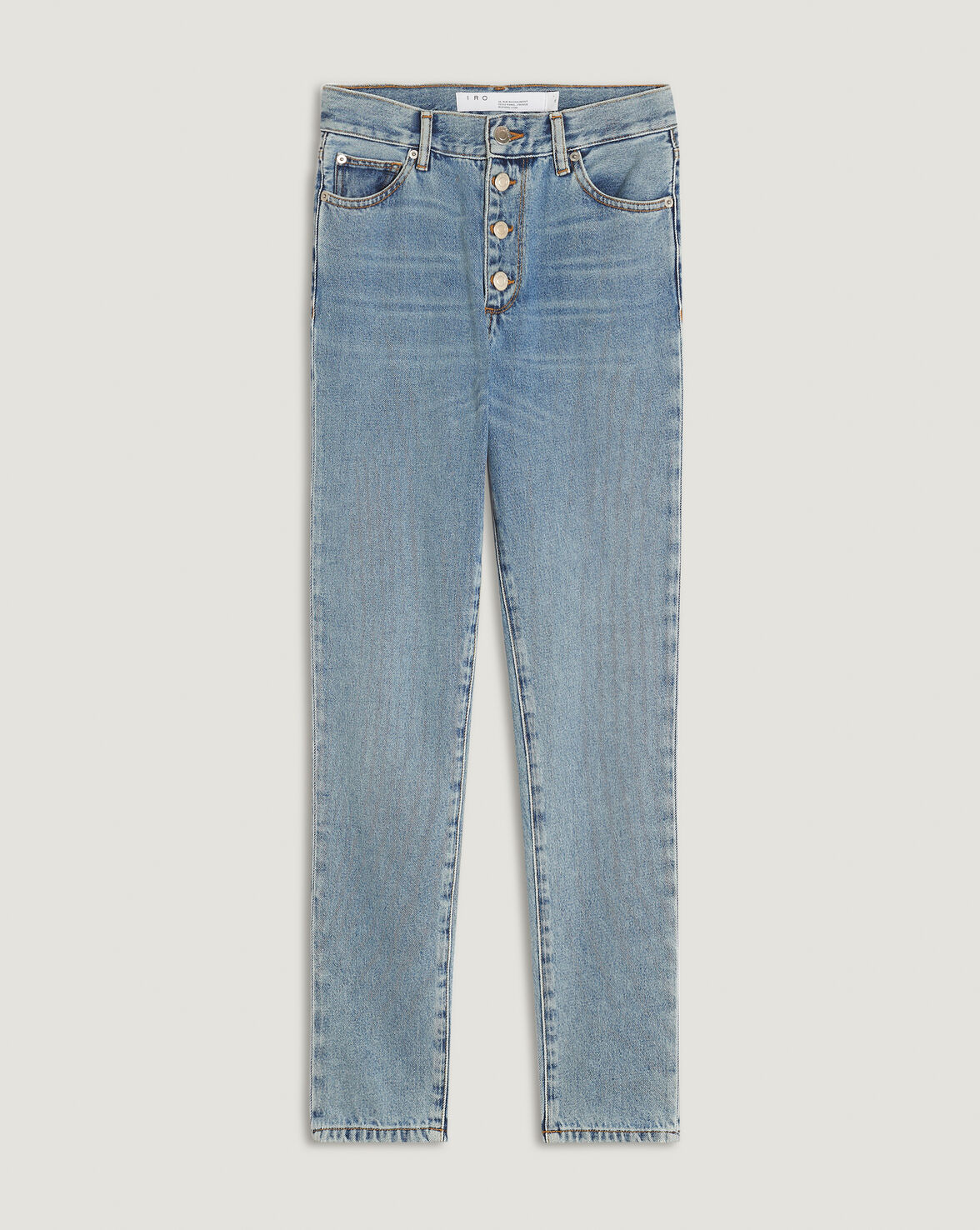 NEVY CROPPED BUTTON SKINNY JEANS image number null