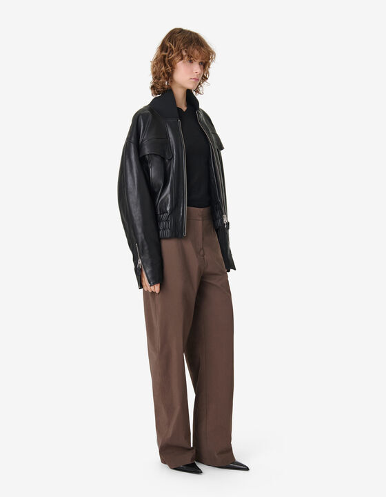 LEATHER BOMBER JACKET
