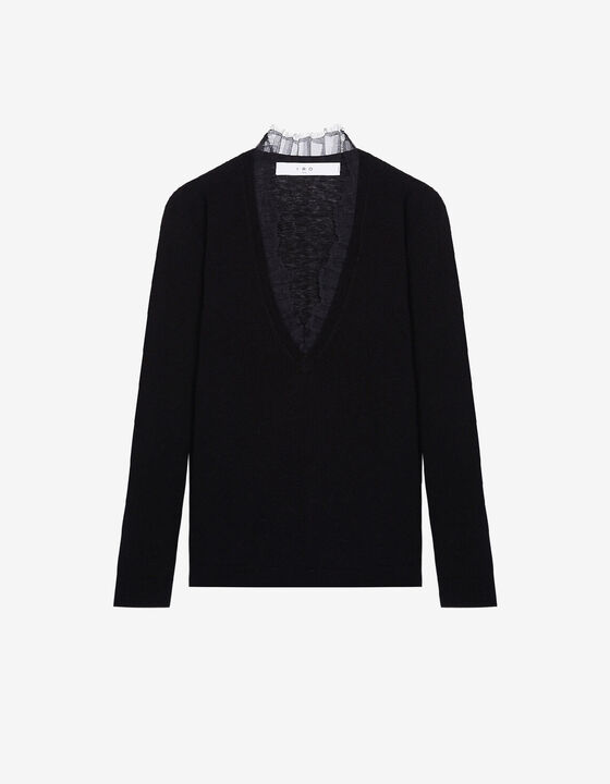 PULL COL V EN DENTELLE