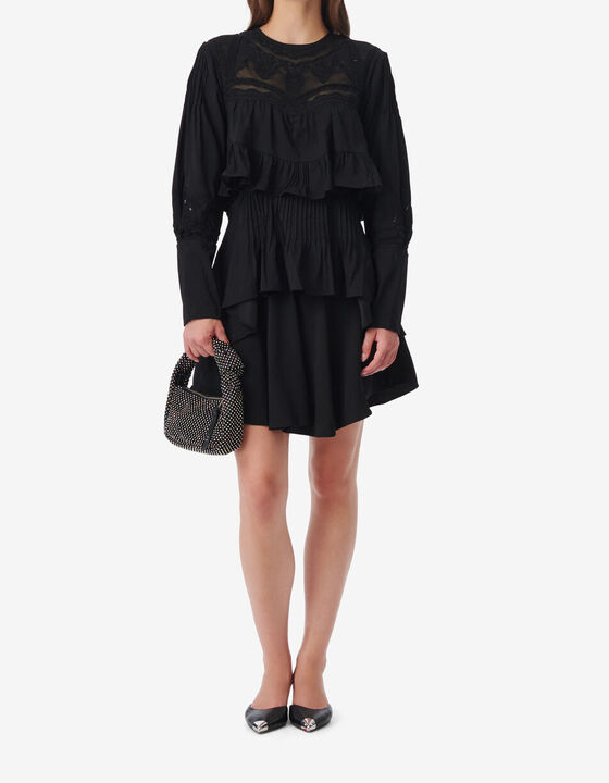 ROBE COURTE &Agrave; VOLANTS