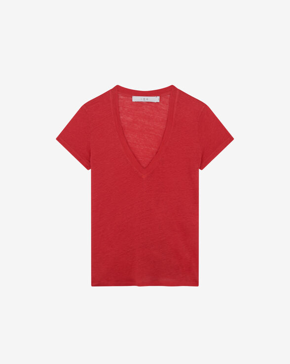 T-SHIRT COL V EN LIN RODEO