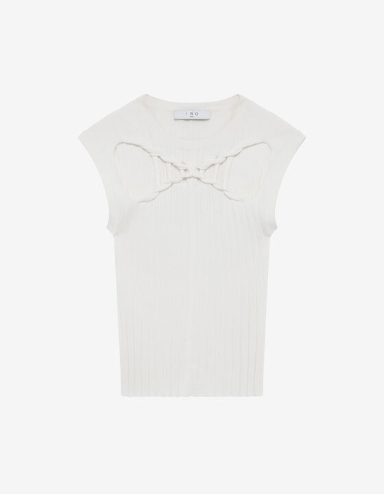 RIBBED ROUND-NECK TOP