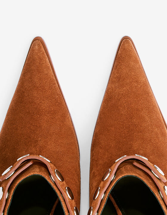 SUEDE STUDS MULES