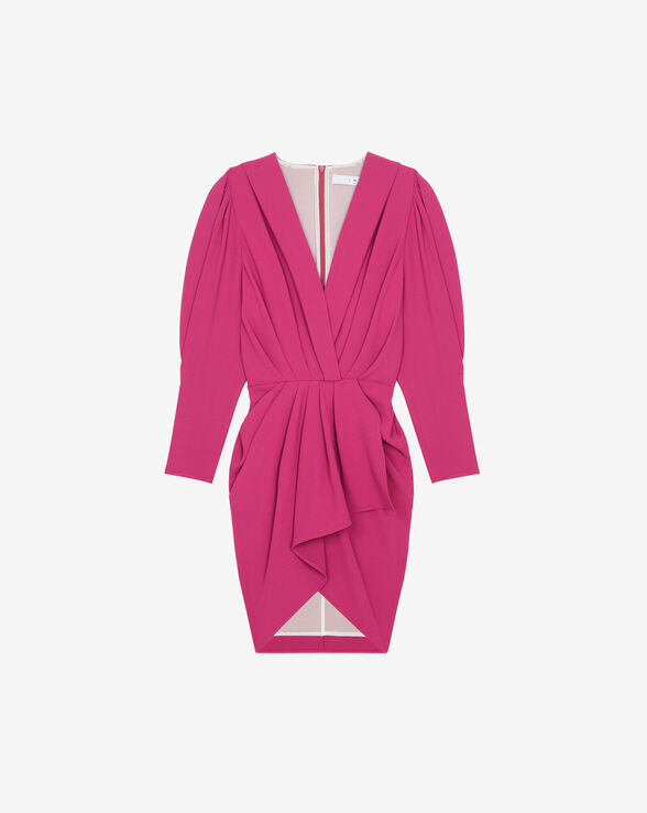KALEA SHORT PLEATED V-NECK DRESS