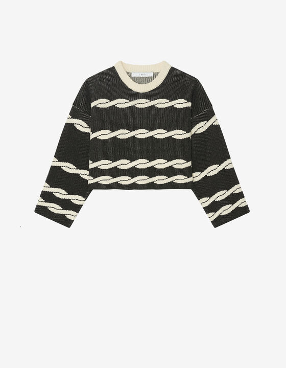 ROUND-NECK JACQUARD SWEATER
