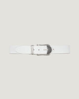 HECATE RIBBED SILVER BUCKLE LEATHER BELT  image number null