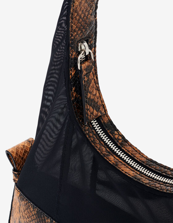 MINI PYTHON DUAL-MATERIAL HOBO BAG