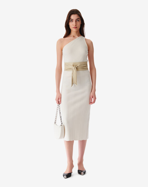 CAIFA RIBBED JERSEY MIDI SKIRT
