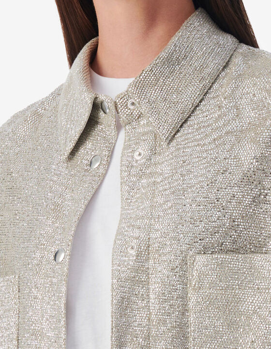 CROPPED LUREX JERSEY JACKET