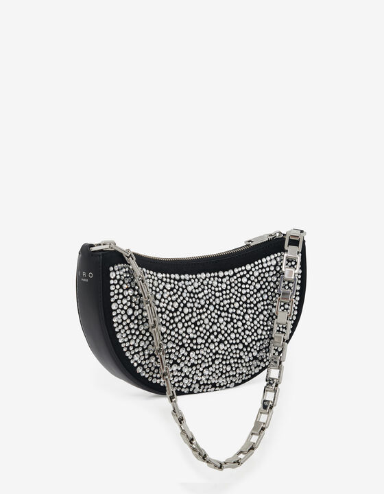LEATHER BAG WITH RHINESTONES
