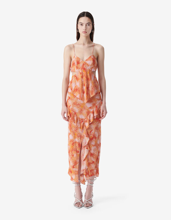 ASYMMETRICAL PRINT SKIRT
