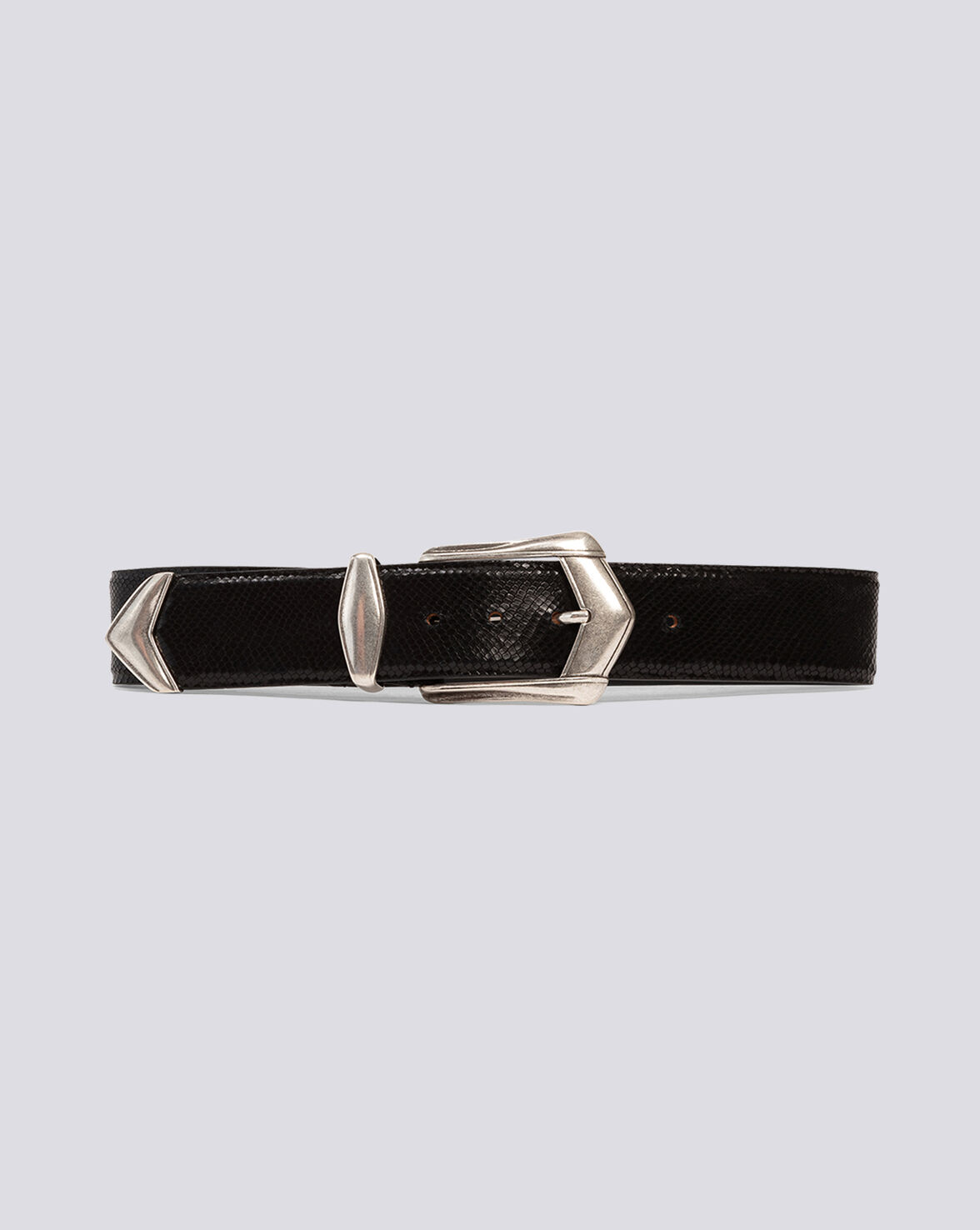 TULPA WIDE LEATHER WESTERN BUCKLE BELT image number null