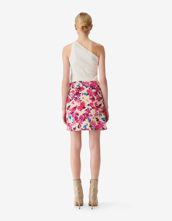 FRILLY PRINTED SKIRT