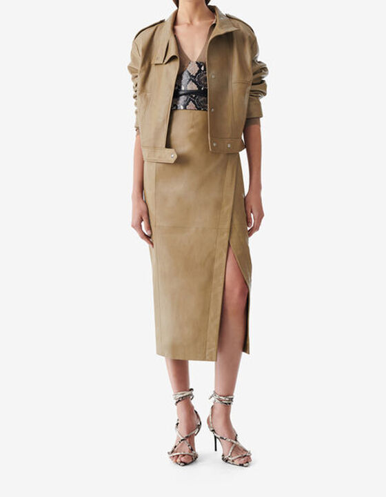 LEATHER WRAP SKIRT