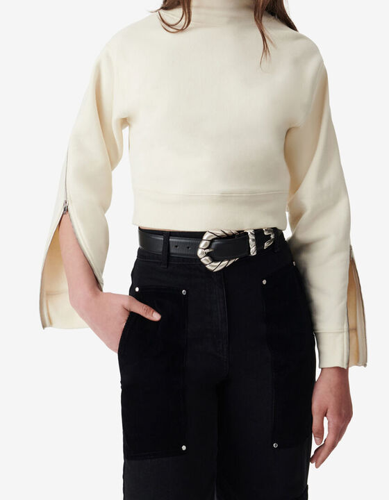 STAND-UP COLLAR SWEATSHIRT