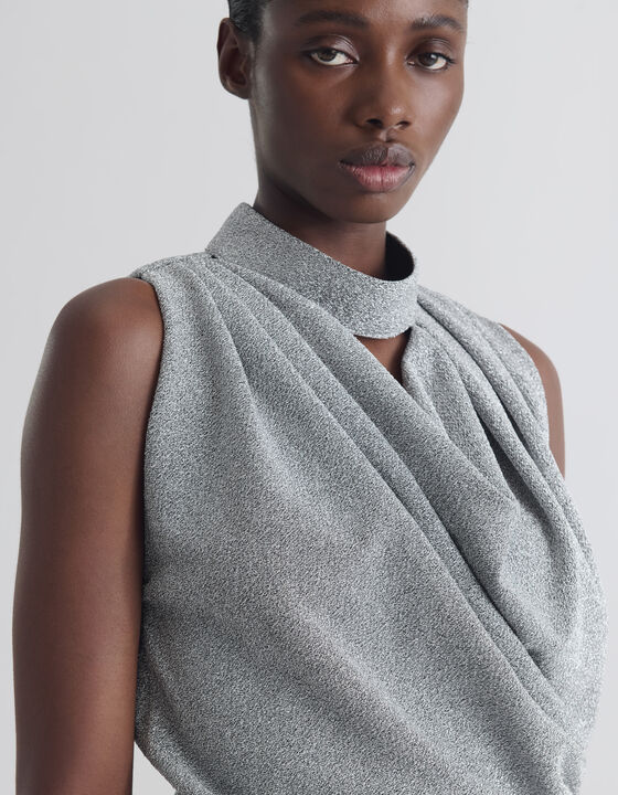 IRIDESCENT DRAPED TOP