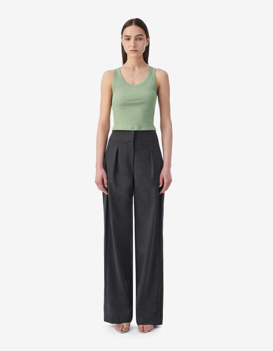 CROPPED RIBBED TANK TOP
