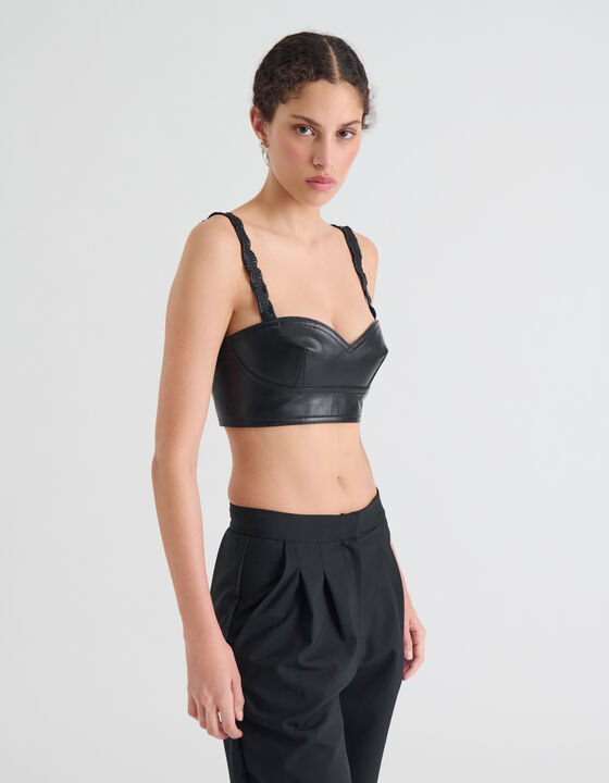 TOP COURT EN CUIR