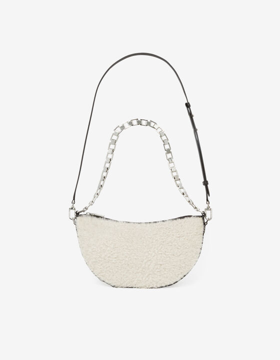 FUR SHEARLING AND LEATHER SHOULDER BAG