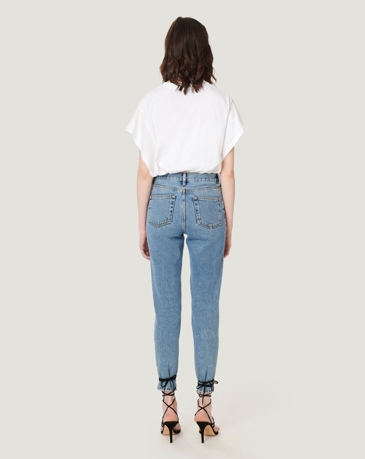 NEVY CROPPED BUTTON SKINNY JEANS image number null