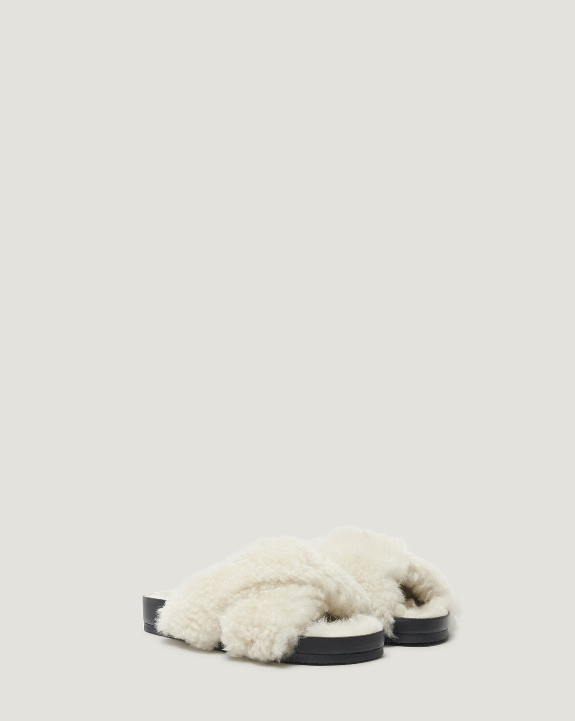 ZEPHYR SHEARLING SLIDE SANDALS image number null