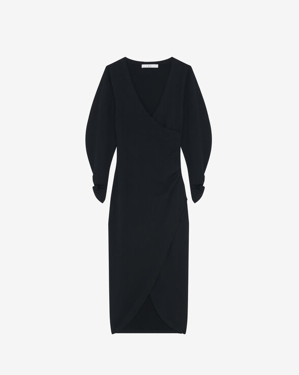 ROBE LONGUE COL V À FENTE ROKAH