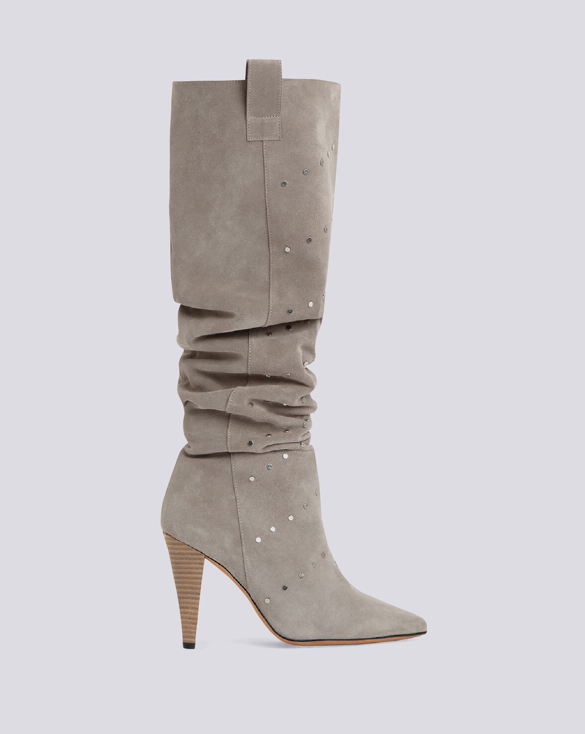 ELGOW STUDDED SUEDE SLOUCHE BOOTS image number null