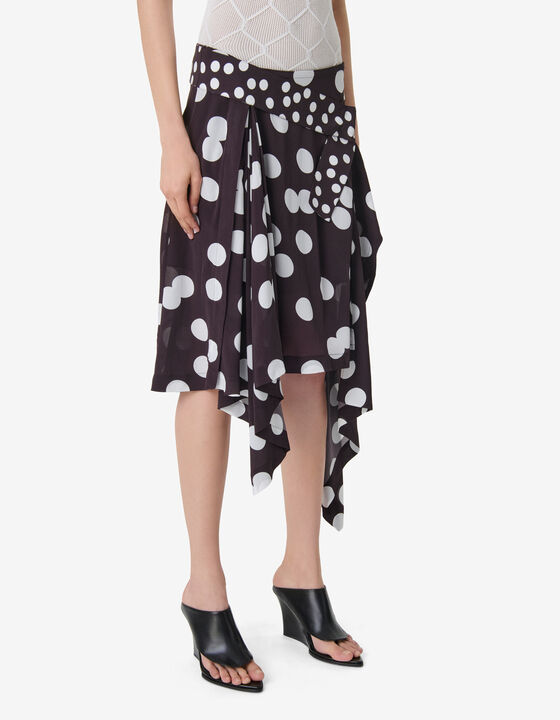 JUPE ASYM&Eacute;TRIQUE &Agrave; POIS