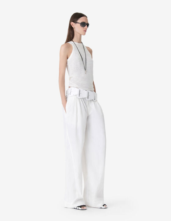 WIDE-LEG PANTS WITH STRUCTURED WAISTBAND