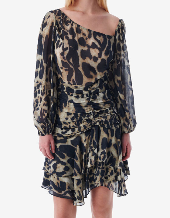 LEOPARD-PRINT MINI DRESS