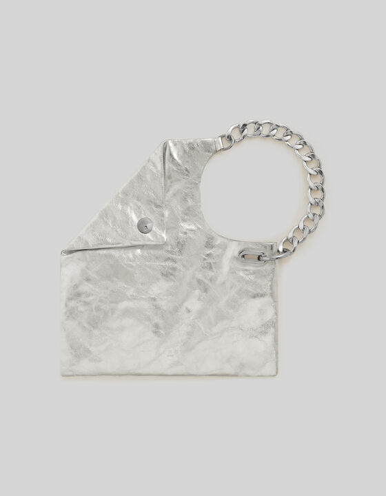 SAC PORT&Eacute; &Eacute;PAULE EN CUIR M&Eacute;TALLIS&Eacute;