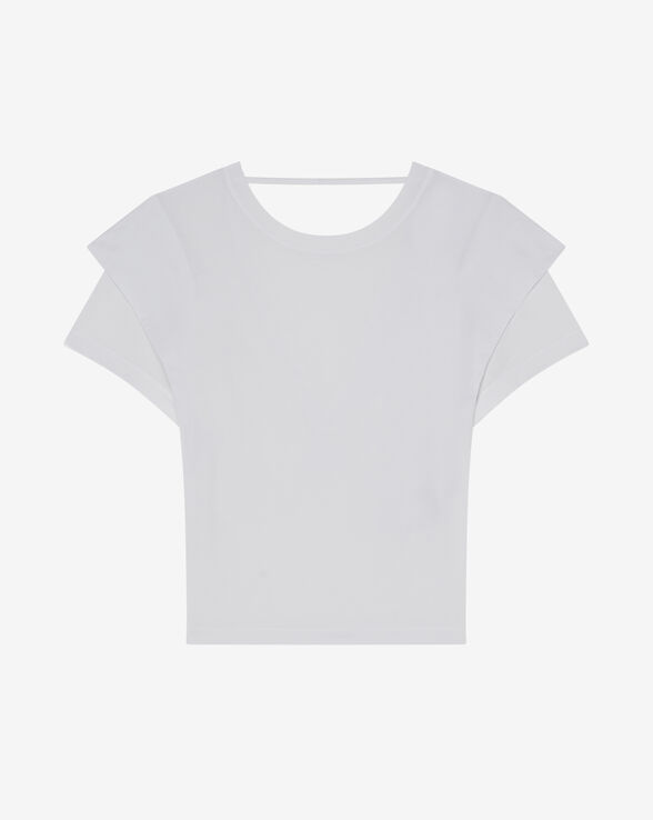 T-SHIRT COL ROND À VOLANTS HEVATA