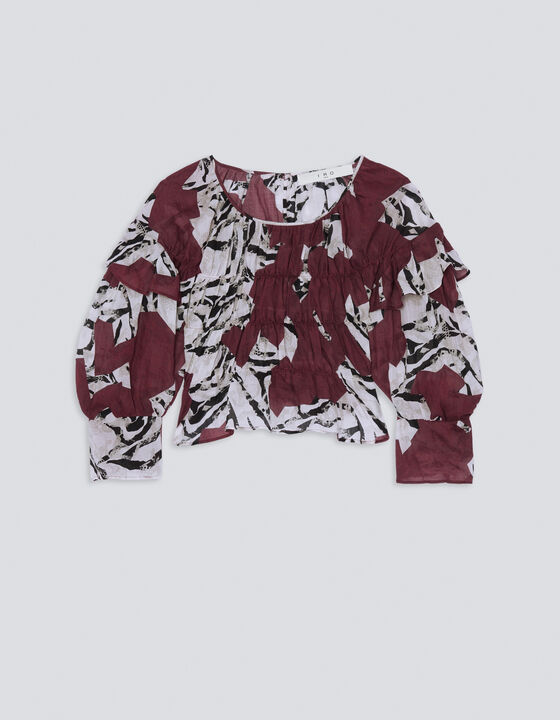 HILTA PRINTED SMOCKED TOP