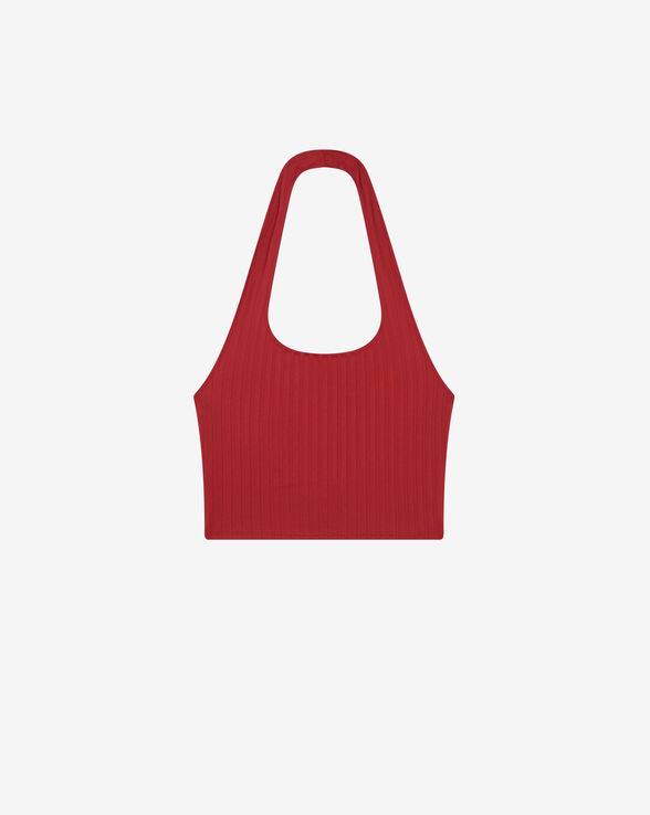 BANA RIBBED OPEN BACK CROP TOP
